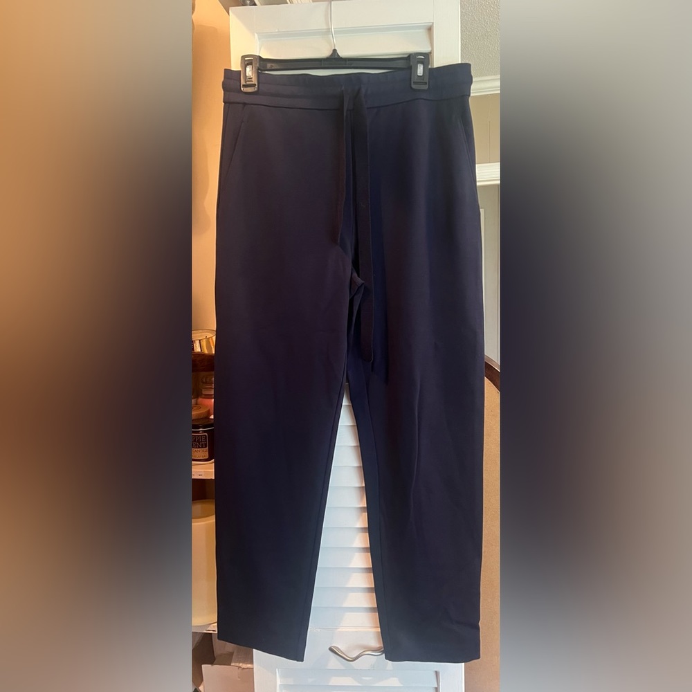 St John Navy Drawstring Pant Small Euc - image 1